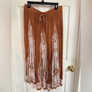 Philosophy Brown Maxi Skirt with White Accents
